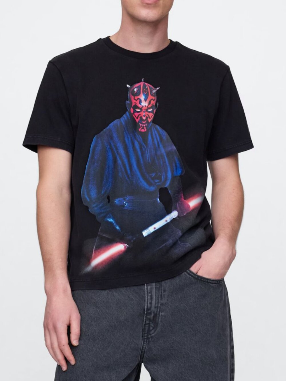 NWT GAP Star Wars Darth Maul Black Short Sleeve Cotton T-Shirt in Unisex 3X